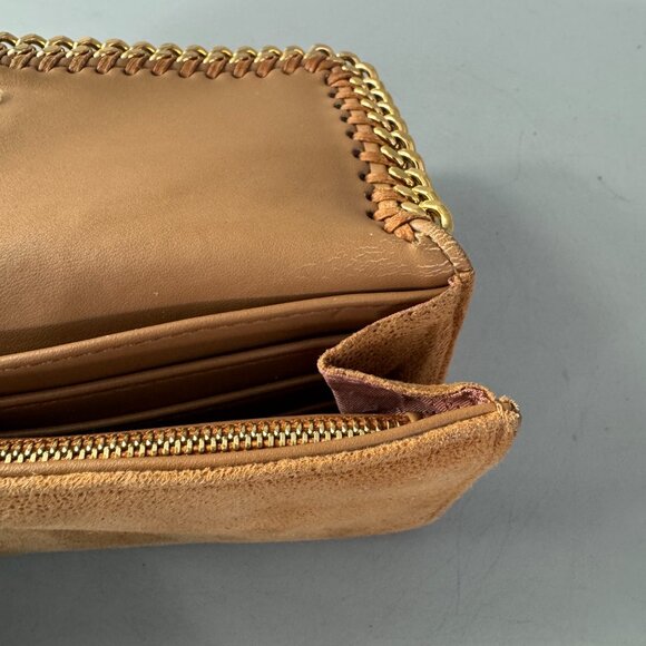 Stella McCartney Falabella Chain-link Detail Brown Leather Long Wallet - Picture 12 of 15
